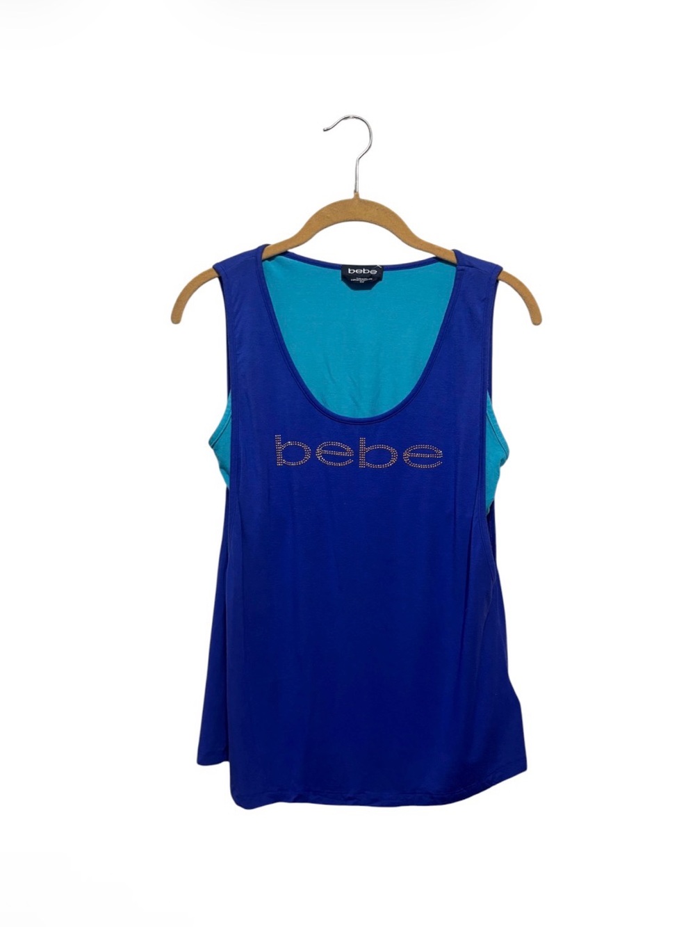 Y2k Bebe rhinestone layered tank top